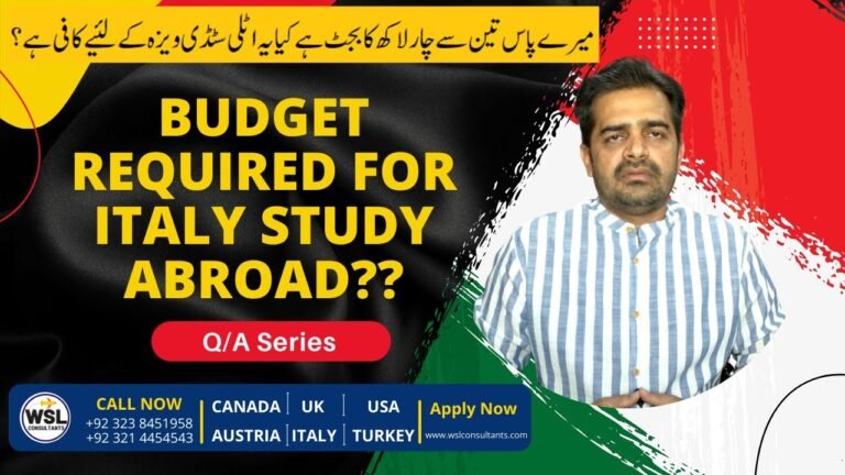 How much budget required for Italy study visa from Pakistan – 2022 | Q/A Series