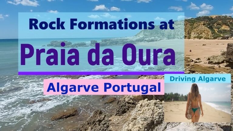 PRAIA DA OURA rock formations (Algarve Portugal) from Praia dos Aveiros to Oura Beach 4/2022 HD