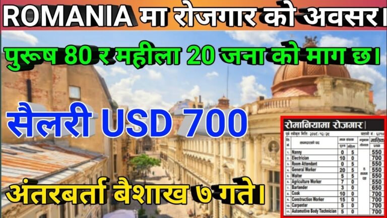 Romania work visa for Nepali 2022 | Job vacancy in Europe for Nepali 2022 | Romania Job vacancy 2022