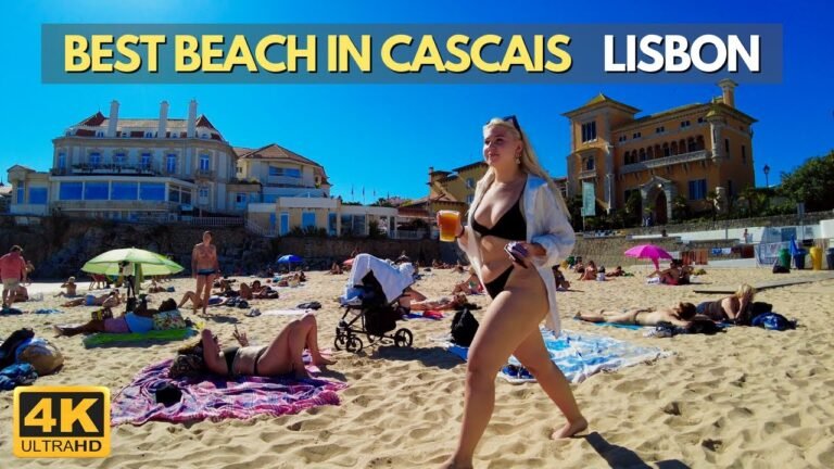 This Is The Most Popular Beach In Cascais Portugal | Here's Why | Conceição Beach Walk 【4K UHD】