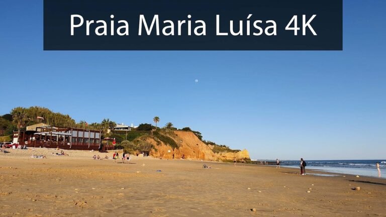 Albufeira Portugal beach walk 4K. Praia Maria Luisa beach 2002