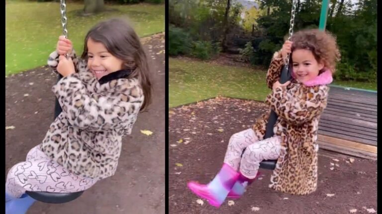 Georgina Rodriguez  in a public park with Alana, Eva and Mateo in Manchester 😍❤️