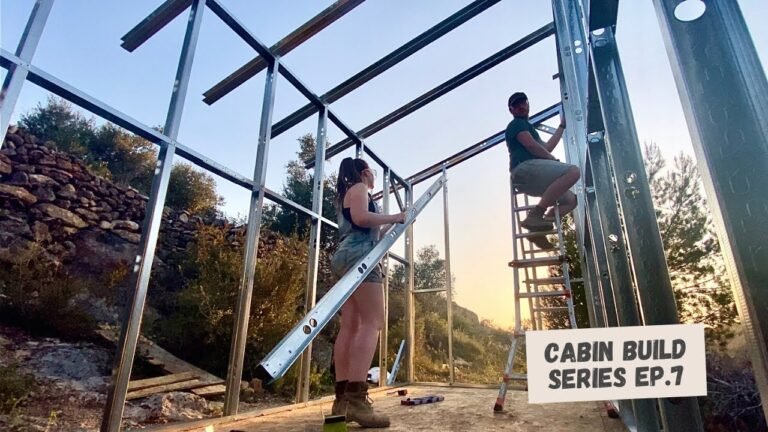 ROOF BEAMS | Building a Tiny House in Spain | CABIN BUILD SERIES Ep.7 | V.24