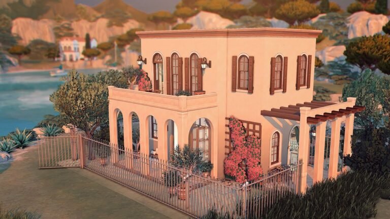 Small Mediterranean island house || The Sims 4 Speed build Small Mediterranean island house || The Sims 4 Speed build