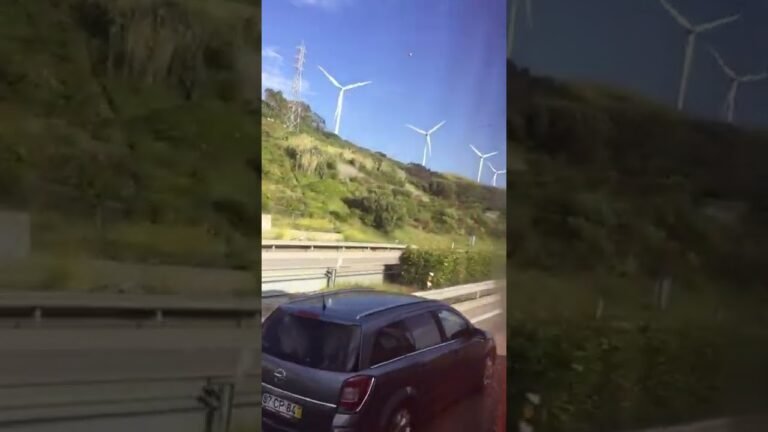 #portugal #travel #bus #roadview #road #satisfying #beautiful #peace #life #windmill #wow