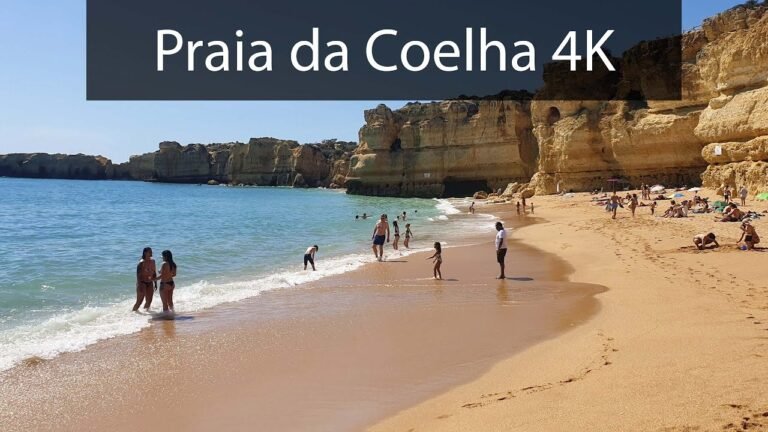 Albufeira Portugal beach walk 4K. Praia da Coelha