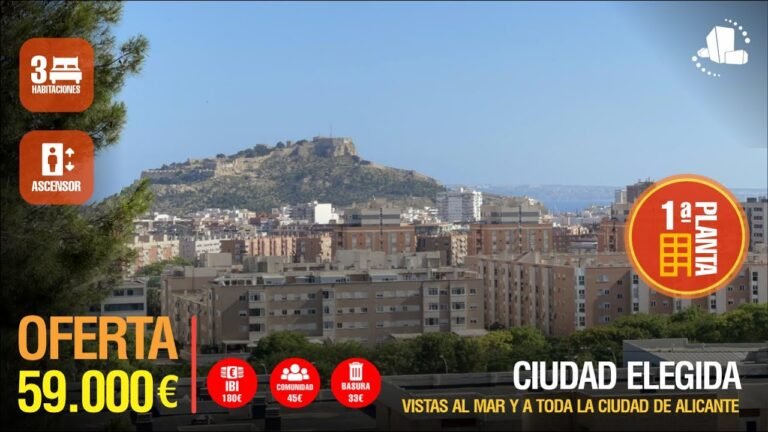 ☀️Alicante💰59.000€⭐️Ciudad Elegida/ Vistas al mar / Ascensor⭐️