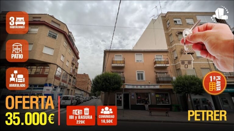 ☀️OFERTA/PETRER💰35.000€⭐️3 Dormitorios /Patio/AMUEBLADO⭐️