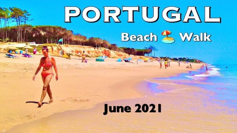 Portugal Beach walk, Quarteira  Algarve, June 2021- 4K Ultra HD