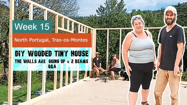 We're building a TINY HOUSE  in North Portugal – The walls are going up! 🔨🏠 🔨🧔‍❤👩‍