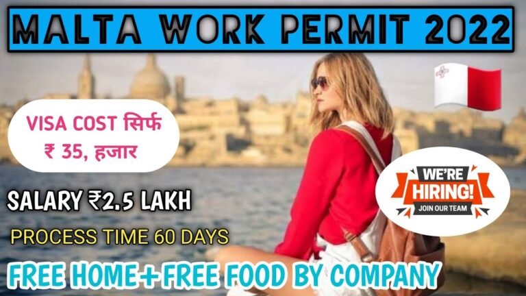 Malta 🇲🇹 Work Visa सिर्फ ₹35, हजार मे!Free Food+Free Home |Jobs In Malta 2022