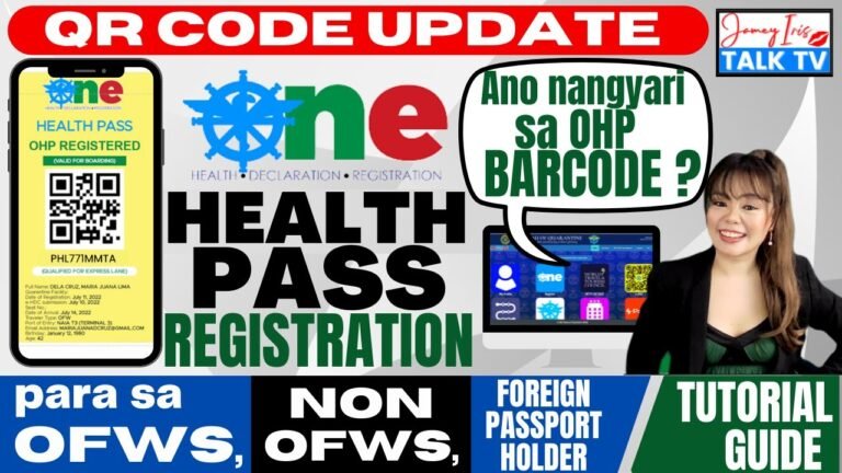 One Health Pass Registration Tutorial Update | OHP QR Code Only? | What Happened to the Barcode?