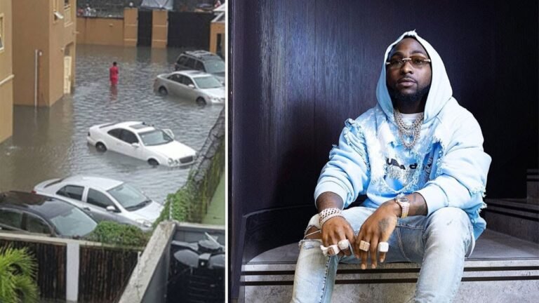 Portable Mock Davido As Flood Take Over His House Banana Island