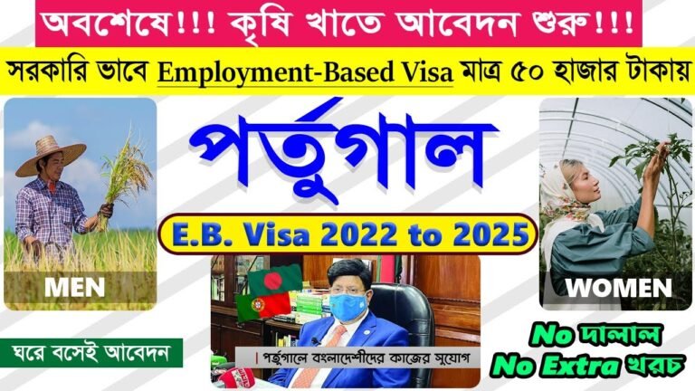 আবেদন শুরু – সরকারি ভাবে E.B. Visa- Portugal Work Permit Visa from Bangladesh in 2022 – Europe Visa