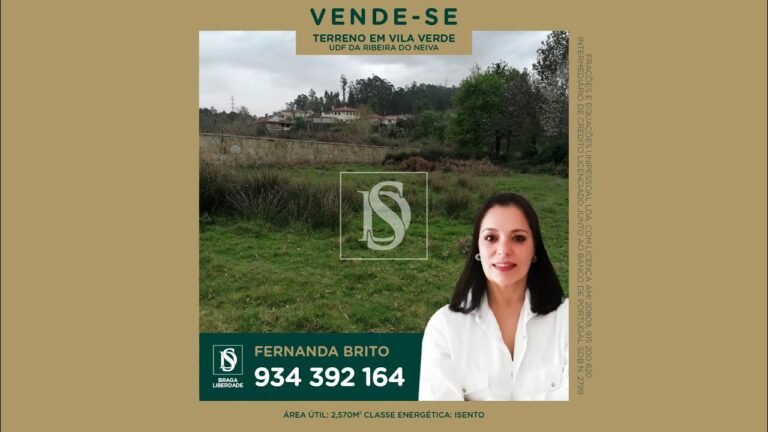 𝗩𝗘𝗡𝗗𝗘-𝗦𝗘 Terreno em Vila Verde | DS BRAGA Liberdade