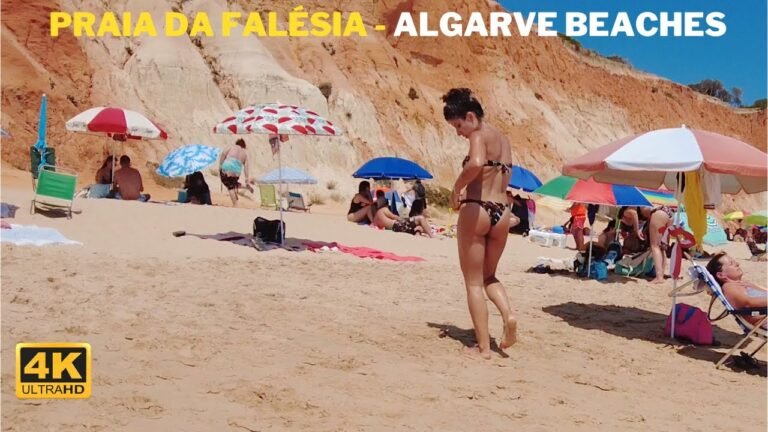 4k Praia da Falésia Açoteias Beach Walk 🏖️ Albufeira, Algarve Portugal 2022