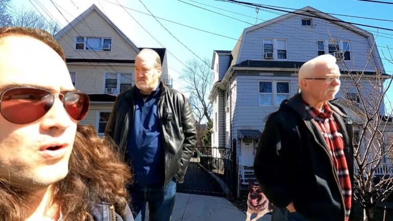 Detectives Mike Lorenzo and Bob Maitre of YPD visit Wicker Street and Maria Neto. W/ Manny Grossman