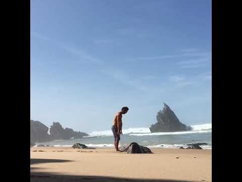 Portugal beach yoga