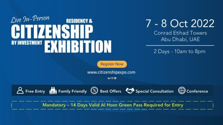 Citizenship Expo Abu Dhabi, 7-8 October 2022, Conrad Towers Abu Dhabi