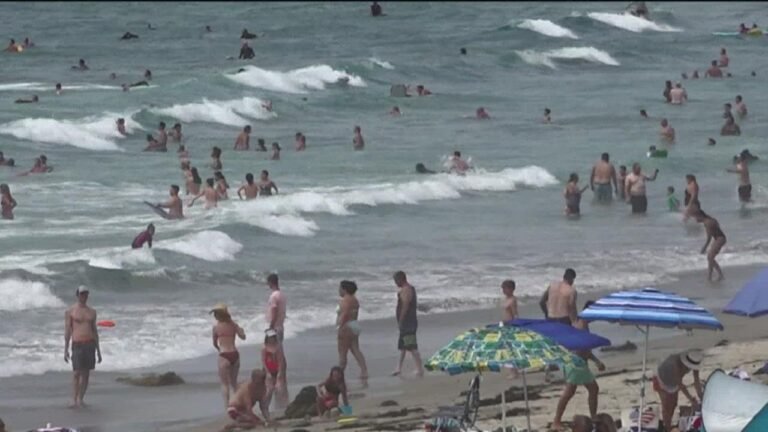 Huge crowds flock to San Diego beaches amid record breaking heat