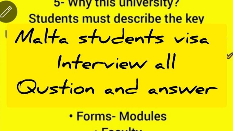 malta students visa interview||All qustion and answer ||Italy, Portugal, usa,latvia etc