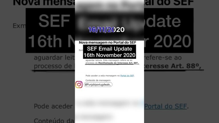 SEF email update today|SEF News Portugal|Portugal News today Punjabi| Punjabi Portugal wale #shorts