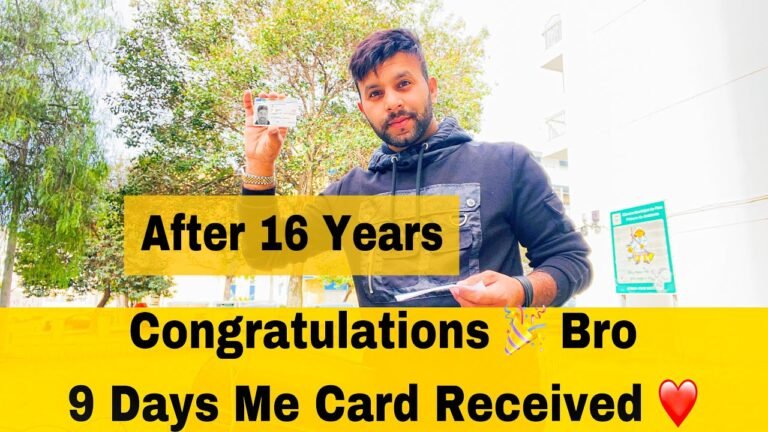 After 16 Years received europe card portugal immigration paper