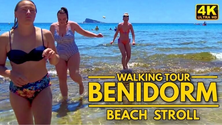 Benidorm – Sandy beach walk  – Summer in Spain 2022[4k60FPS]