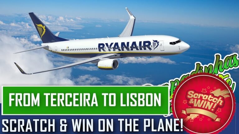 Flying RYANAIR on a BOEING 737-800 | TERCEIRA (TER) to LISBON (LIS) | They sell Scratch & Win Cards!