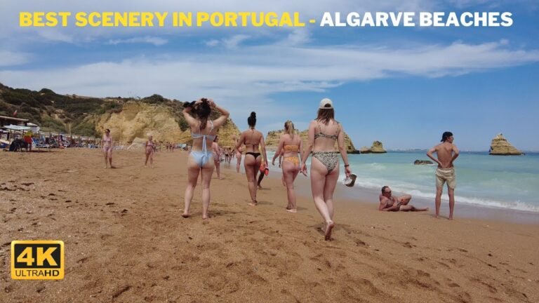 Hot Day In Praia Dona Ana Beach Walk ☀️🏖️ Algarve Portugal 2022 – 4K