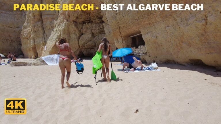 Hot Day In Praia do Carvalho Beach Walk ☀️🏖️ Algarve Portugal 2022 – 4K