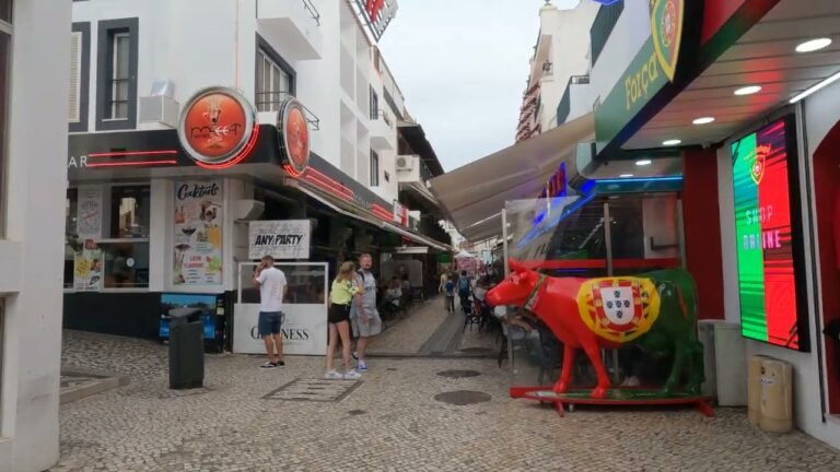 Albufeira Algarve old Town center – Albufeira Shopping Street- Portugal 🇵🇹