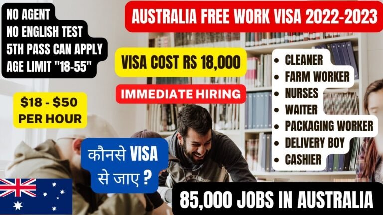 🇦🇺 Australia Free Work Visa 2022-2023 | Without Agent | No English Test | Australia Tourist Visa 🇦🇺