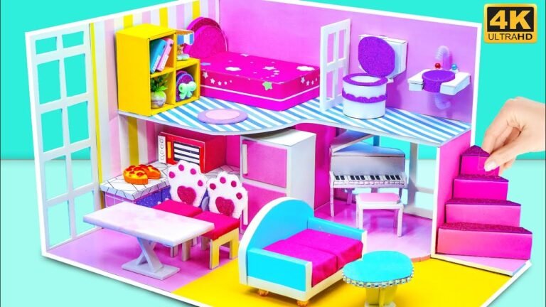 (Awesome) Building and Crafts Cute Pink 2-Floor Villa For Summer Day #94 – Pinky Cardboard