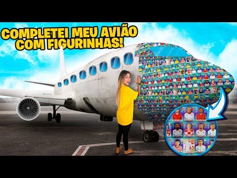 COMPLETEI O MEU AVIÃO COM FIGURINHAS DA COPA DO MUNDO!!