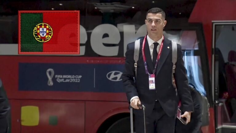 Cristiano Ronaldo arrives at the hotel with the Portuguese team Fifa world cup Qatar 2022