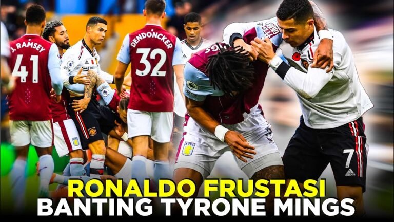 MOMEN RONALDO FRUSTASI BANTING TYRONE MINGS MU DISIKAT ASTON VILLA 3-1