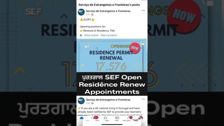 Portugal  Residence card Renew news | Sef open Residence permit renew Appointment #shorts #portugal