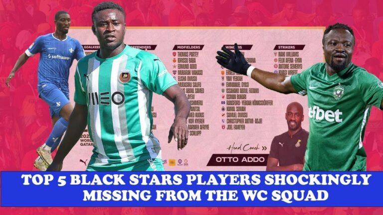 TOP 5 PLAYERS TO MISS OUT OF BLACK STARS WORLD CUP SQUAD. OTTO ADDO EXPLA……