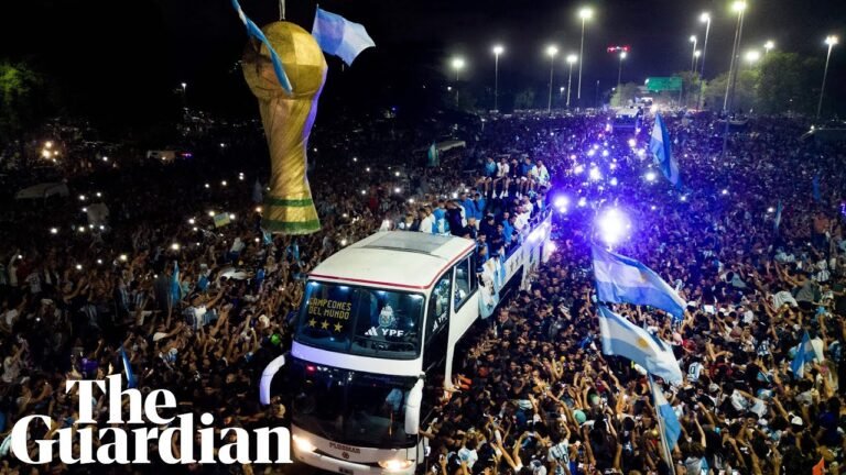 Argentina fans swarm streets at 3am to welcome home World Cup winners