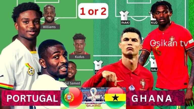 🇬🇭GHANA vs PORTUGAL🇵🇹: Black Stars Super Lineup that will win first match at Qatar World Cup2022