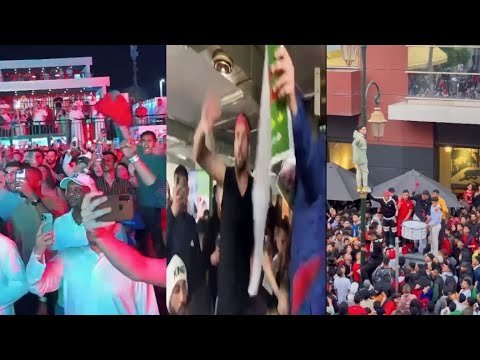 Morocco fans celebrate win against Portugal / Morocco vs Portugal highlights