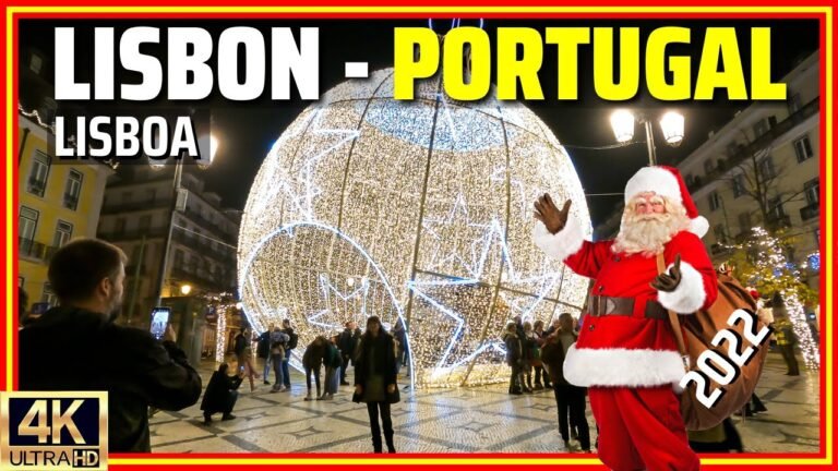 The Most Beautiful 2022 Christmas Lights in Lisbon, Portugal! 🎄 [4K]