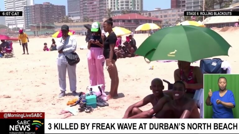 Three people killed  by a freak wave at Durban's north beach