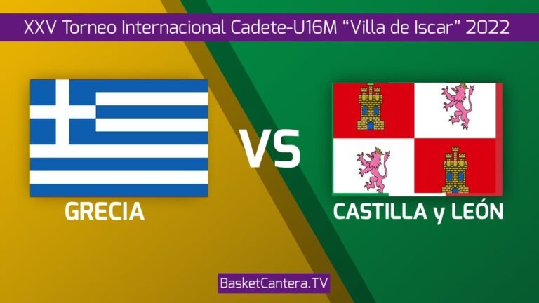 U16M. GRECIA vs CASTILLA Y LEÓN. Torneo Internacional Cadete "Villa de Íscar" 2022 #BasketCantera.TV