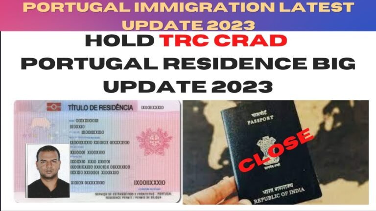 Portugal immigration process || Portugal Residence card time period || hold Trc Card Remove Hold